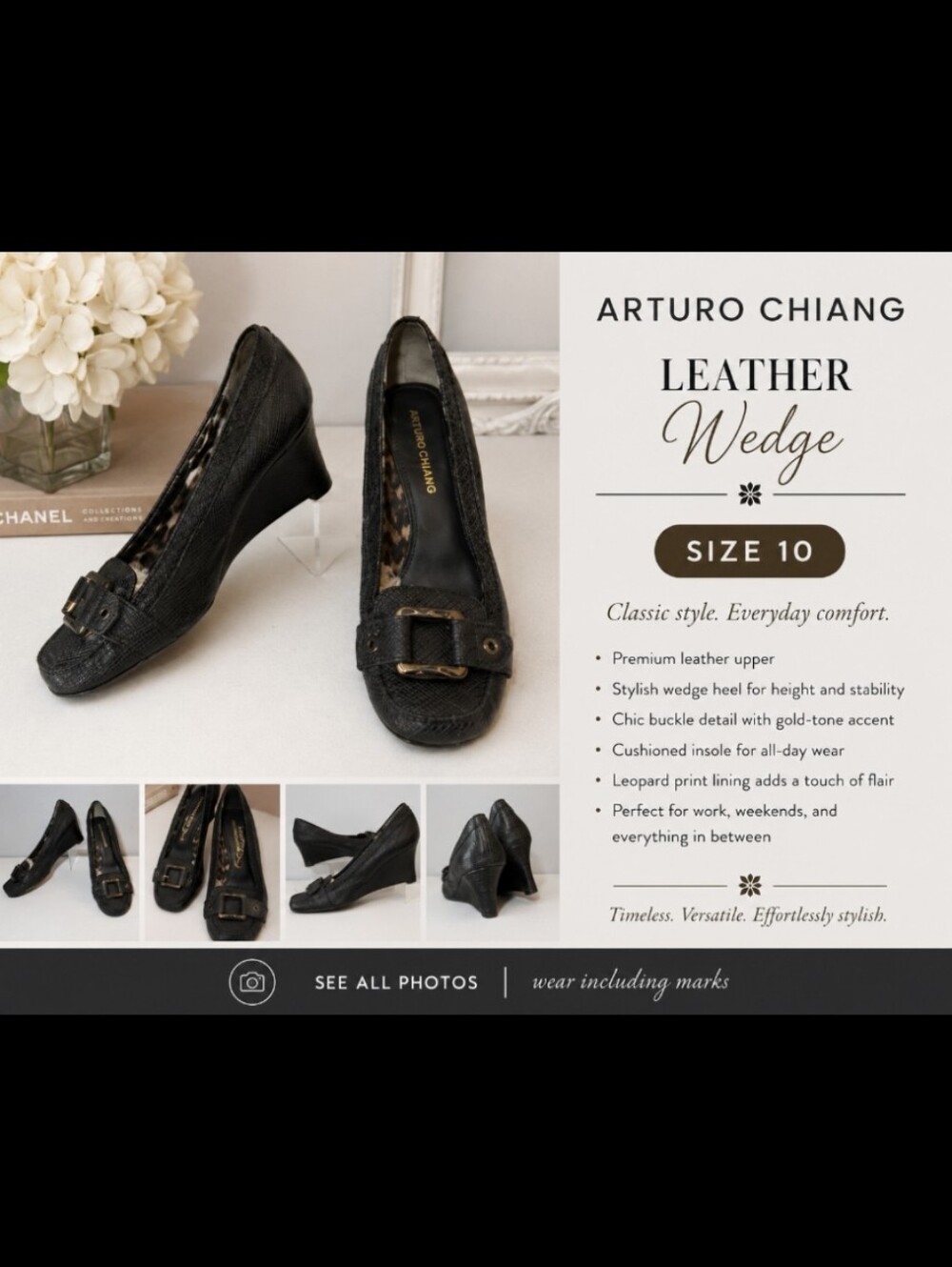 ARTURO CHIANG Leather Wedge 10M